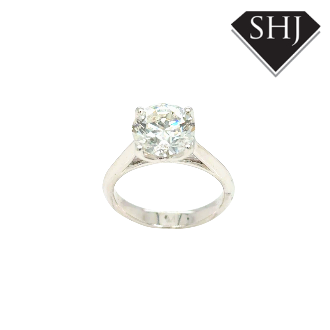 9ct White Gold Lab Grown Round Brilliant 3.00ct Diamond Ring