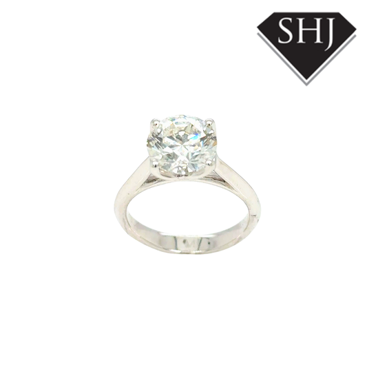 9ct White Gold Lab Grown Round Brilliant 3.00ct Diamond Ring