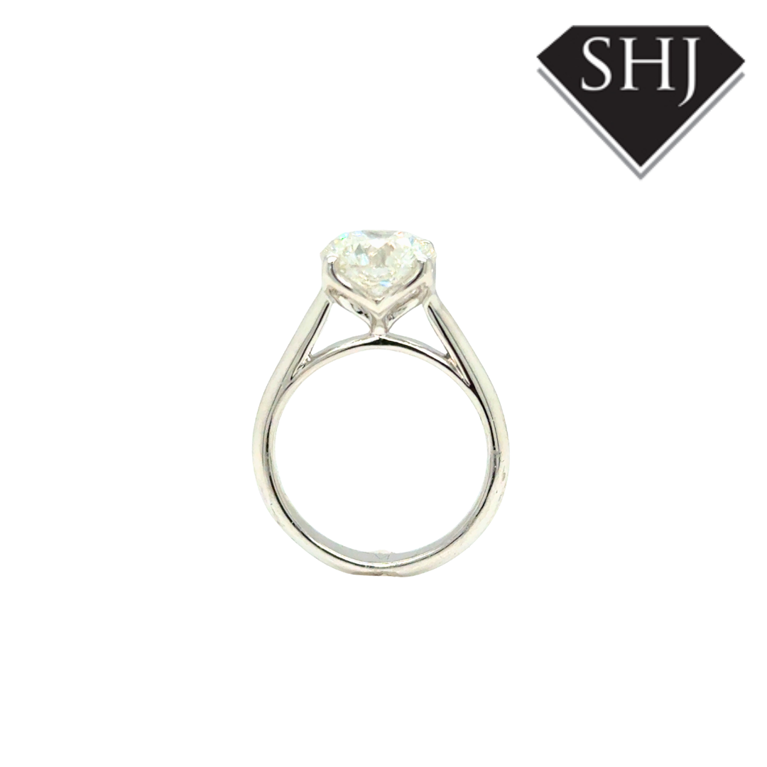 9ct White Gold Lab Grown Round Brilliant 3.00ct Diamond Ring