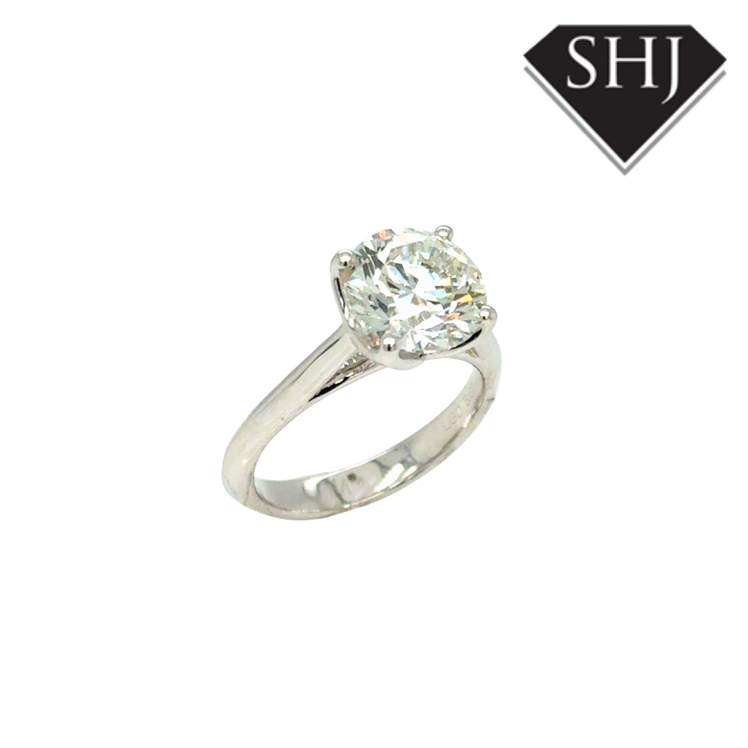 9ct White Gold Lab Grown Round Brilliant 3.00ct Diamond Ring
