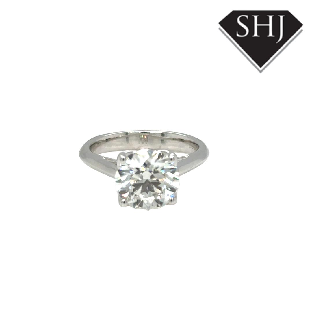 9ct White Gold Lab Grown Round Brilliant 3.00ct Diamond Ring