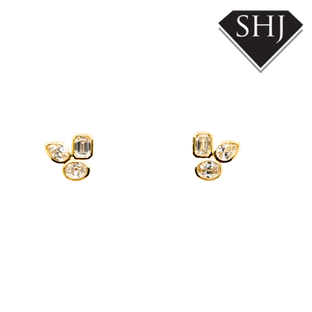 9ct Yellow Gold 1.00ct Mixed Cut Diamond Studs
