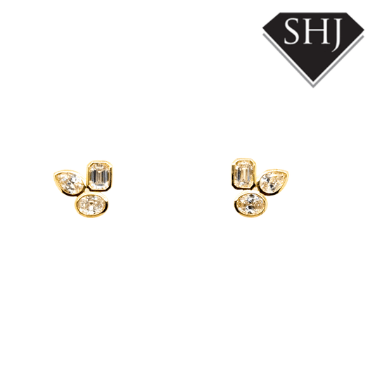 9ct Yellow Gold 1.00ct Mixed Cut Diamond Studs