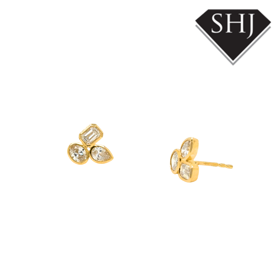 9ct Yellow Gold 1.00ct Mixed Cut Diamond Studs