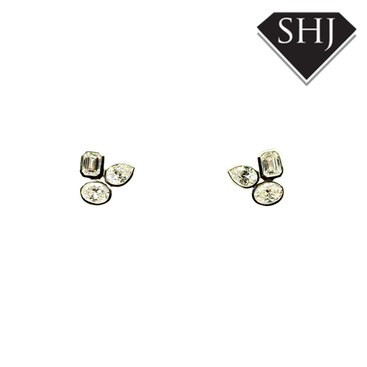 9ct White Gold 1.00ct Mixed Cut Diamond Studs