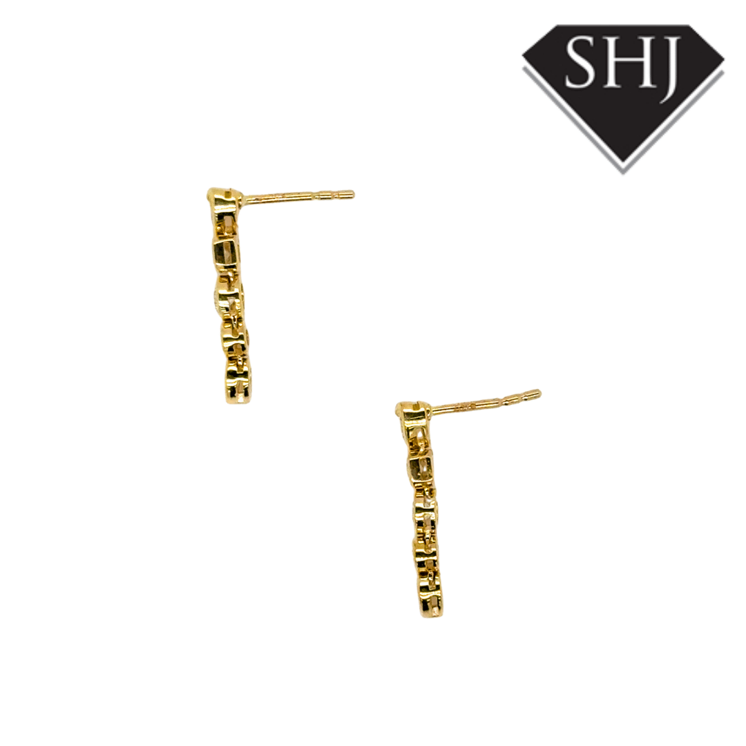 9ct Yellow Gold 0.90ct Mixed Cut Diamond Drop Earrings