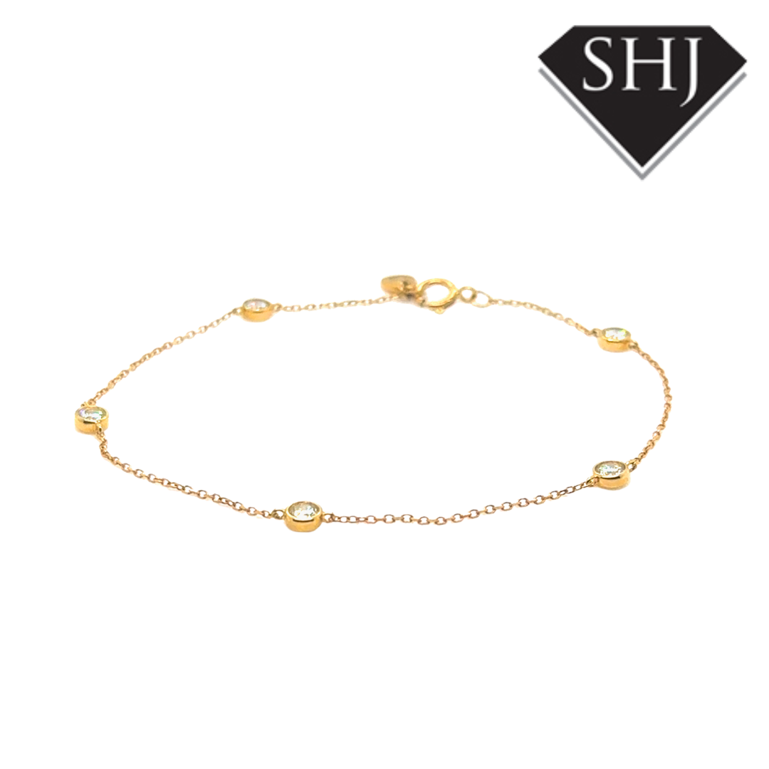 9ct Yellow Gold Lab Grown Diamond Bracelet