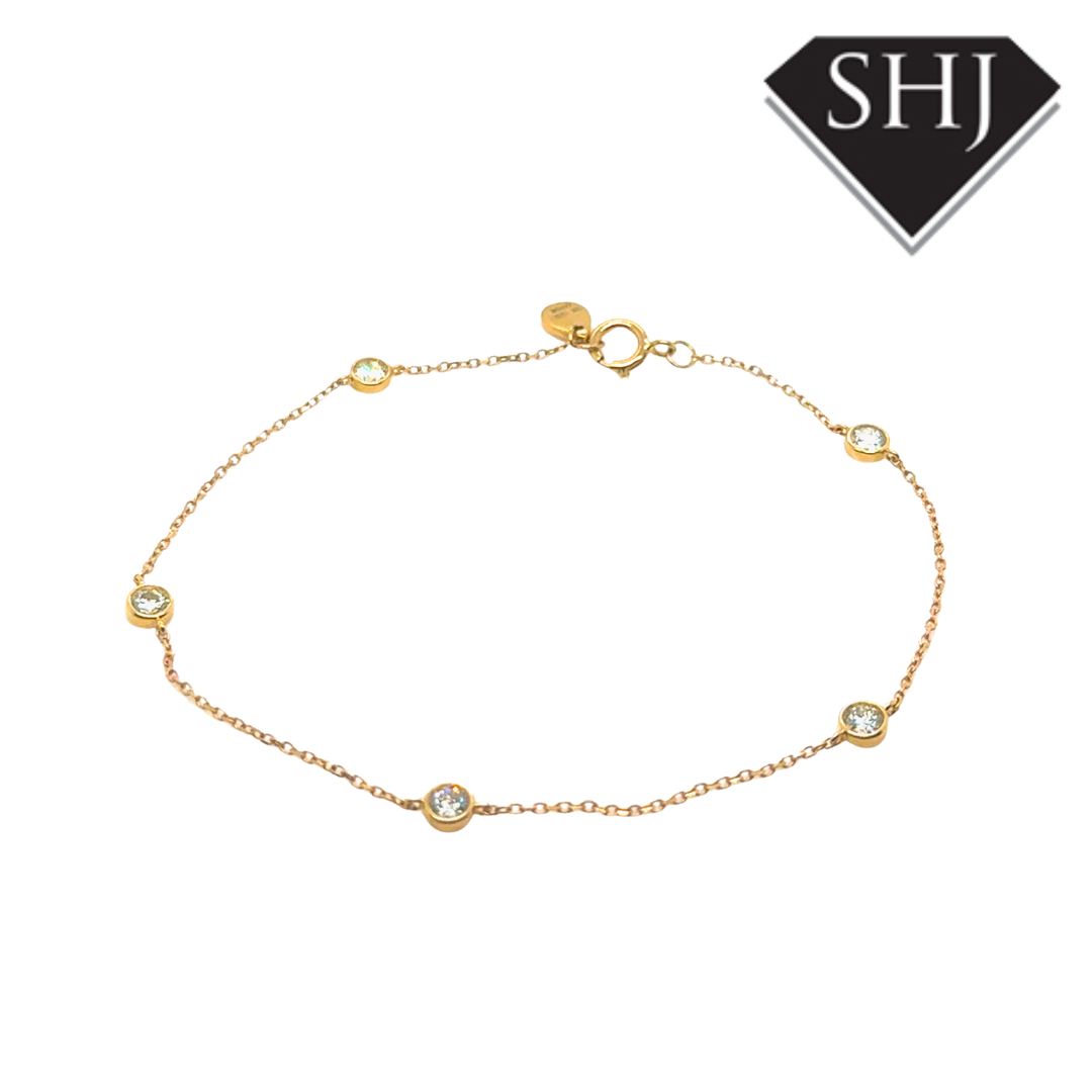 9ct Yellow Gold Lab Grown Diamond Bracelet