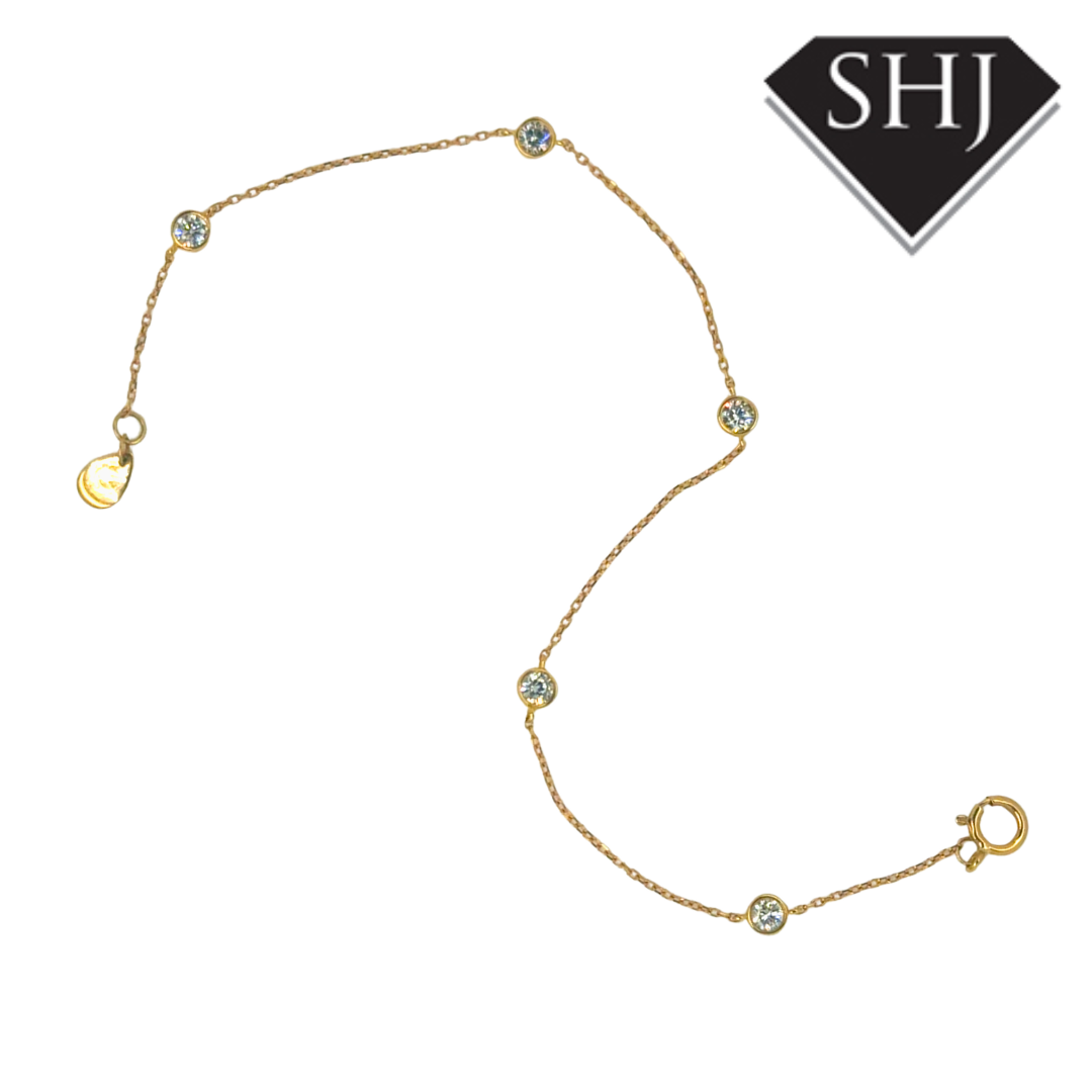 9ct Yellow Gold Lab Grown Diamond Bracelet