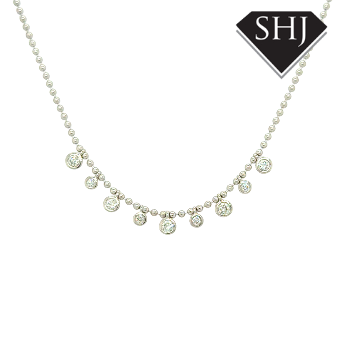 9ct White Gold Lab Grown 0.39ct Diamond Necklace