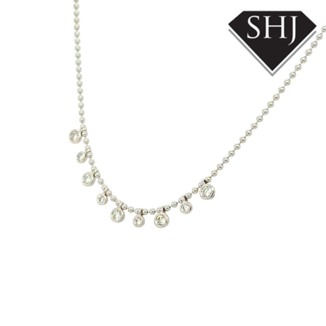 9ct White Gold Lab Grown 0.39ct Diamond Necklace