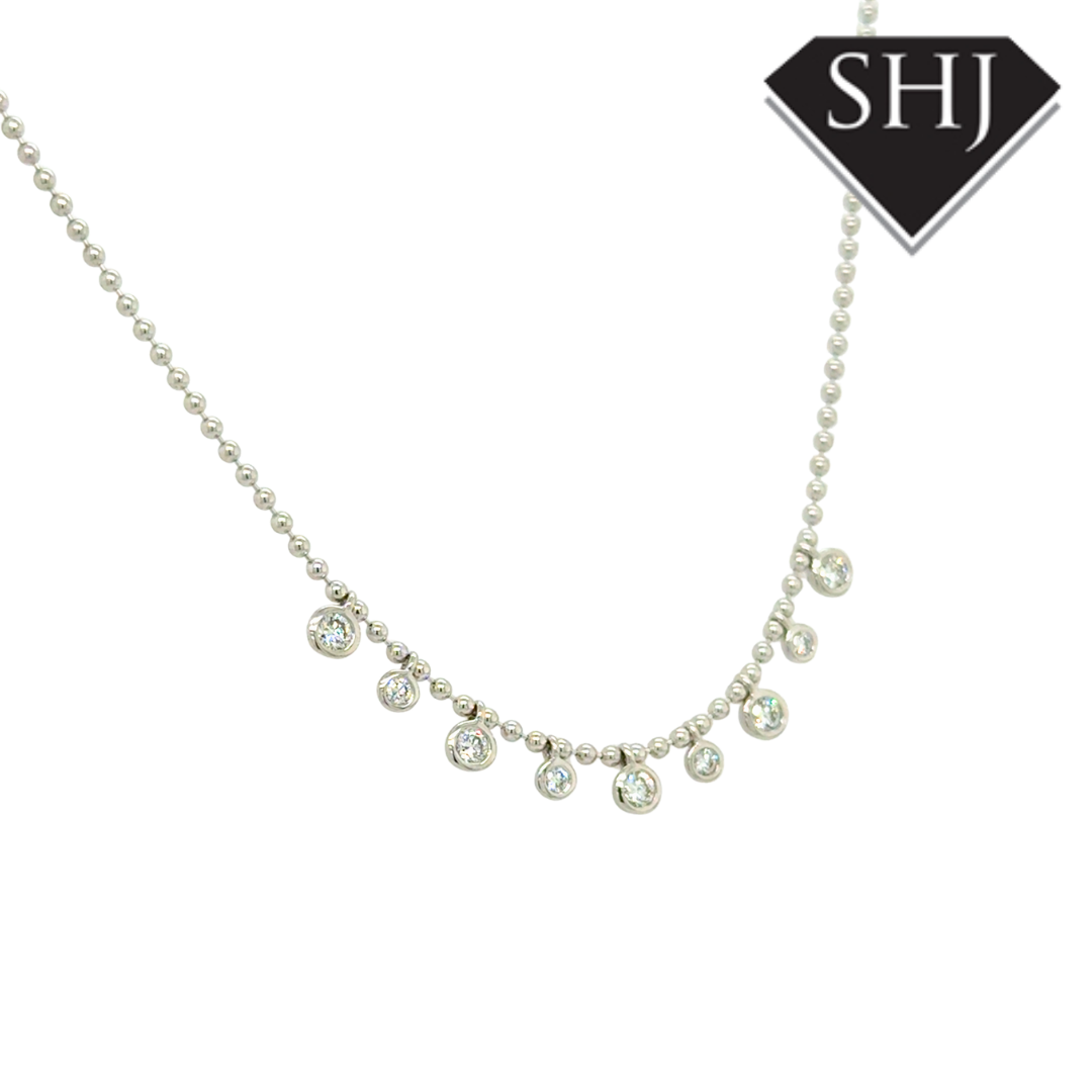 9ct White Gold Lab Grown 0.39ct Diamond Necklace