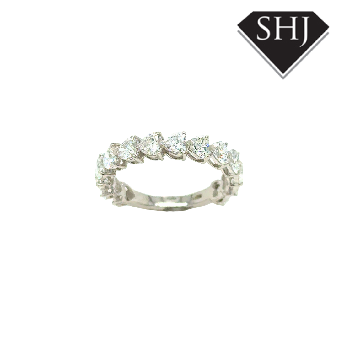 9ct White Gold Lab Grown Heart 2.22ct Diamond Eternity Ring