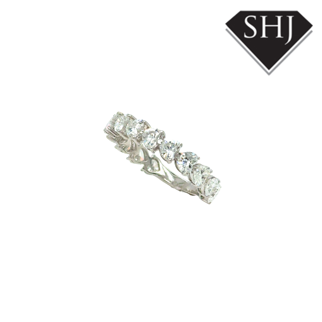 9ct White Gold Lab Grown Heart 2.22ct Diamond Eternity Ring