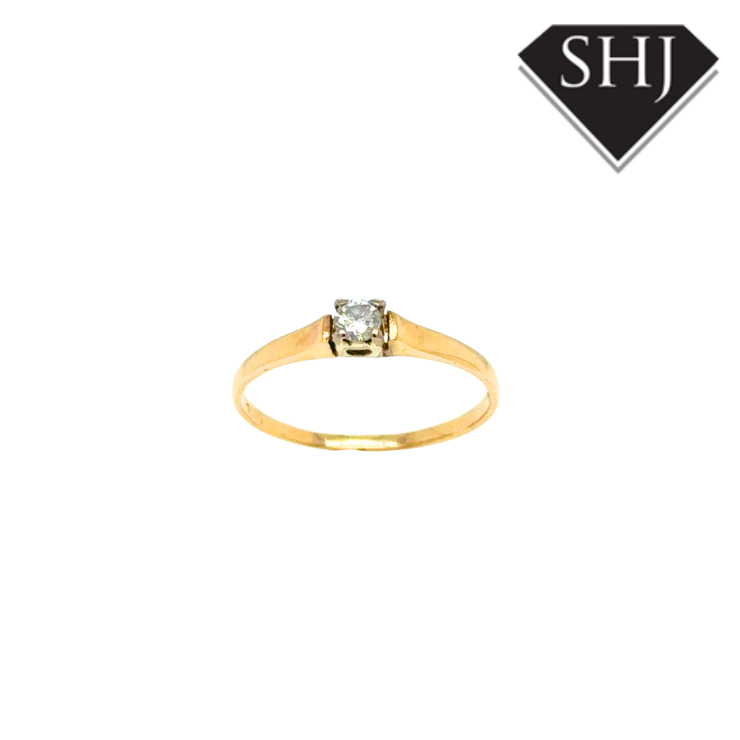 18ct Yellow & White Gold 0.15ct Diamond Ring