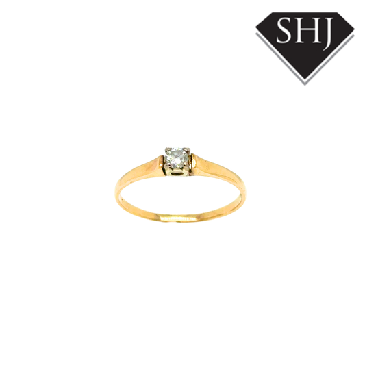 18ct Yellow & White Gold 0.15ct Diamond Ring