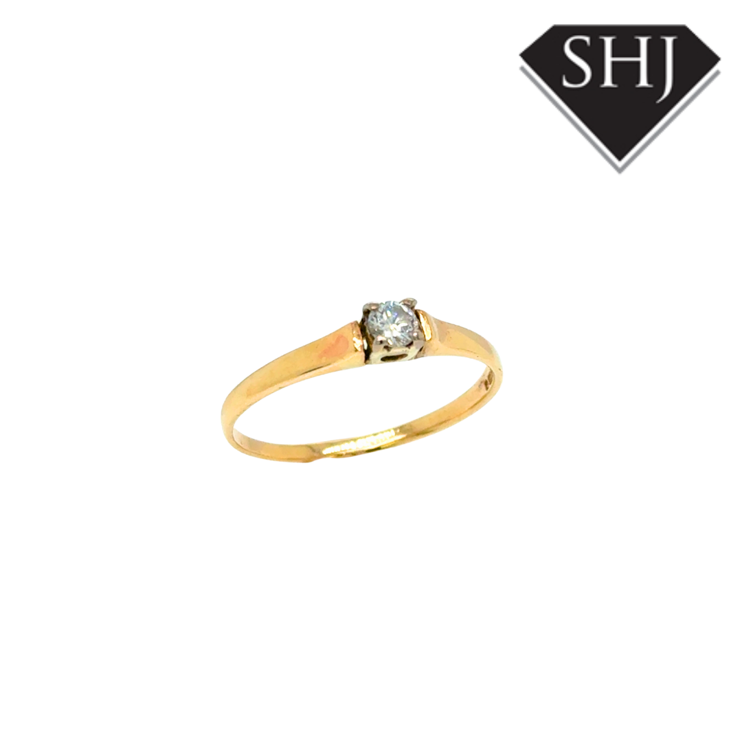 18ct Yellow & White Gold 0.15ct Diamond Ring