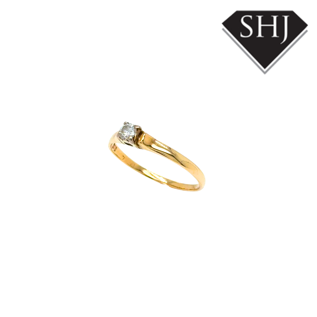 18ct Yellow & White Gold 0.15ct Diamond Ring