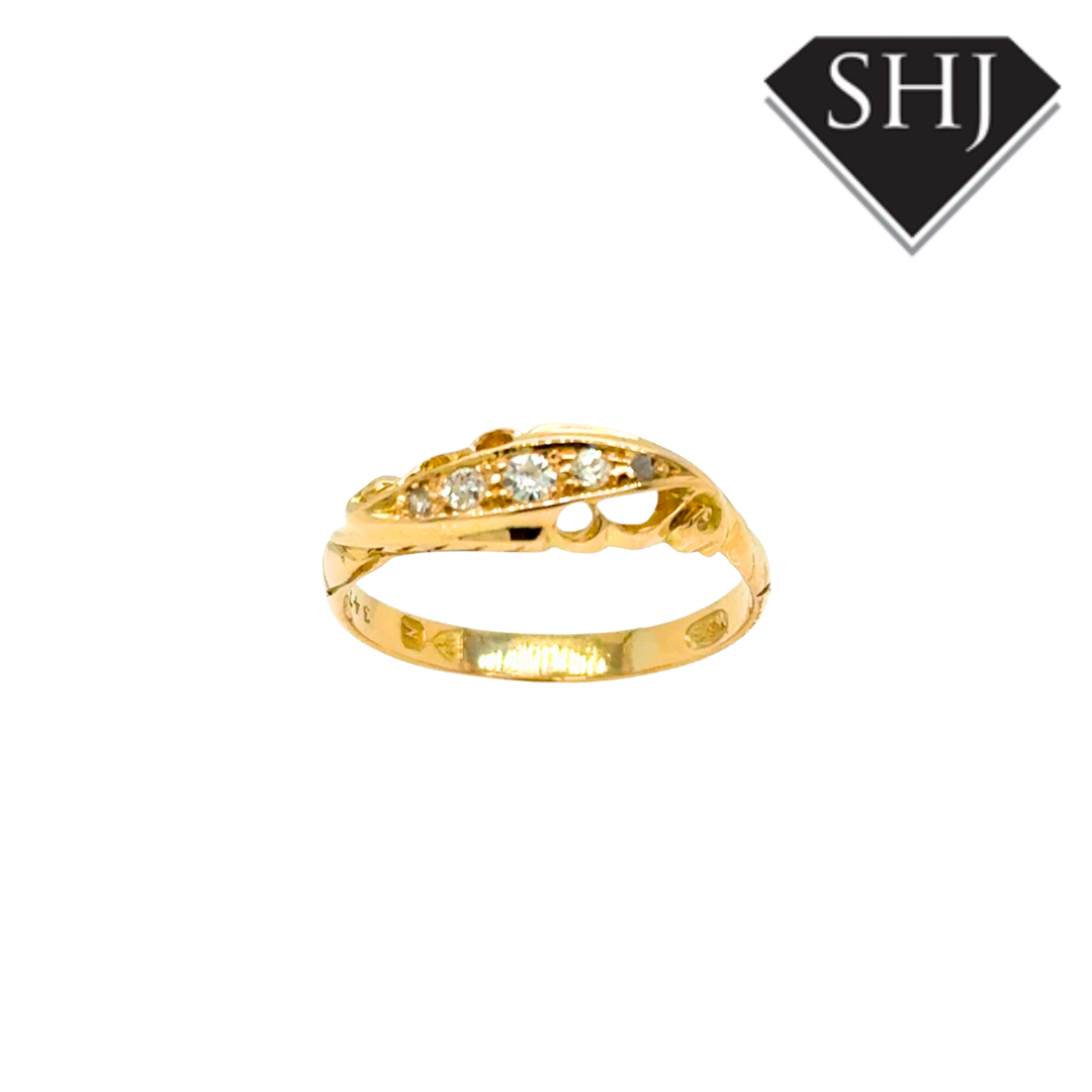 18ct Yellow Gold 5 Stone 0.10ct Diamond Ring