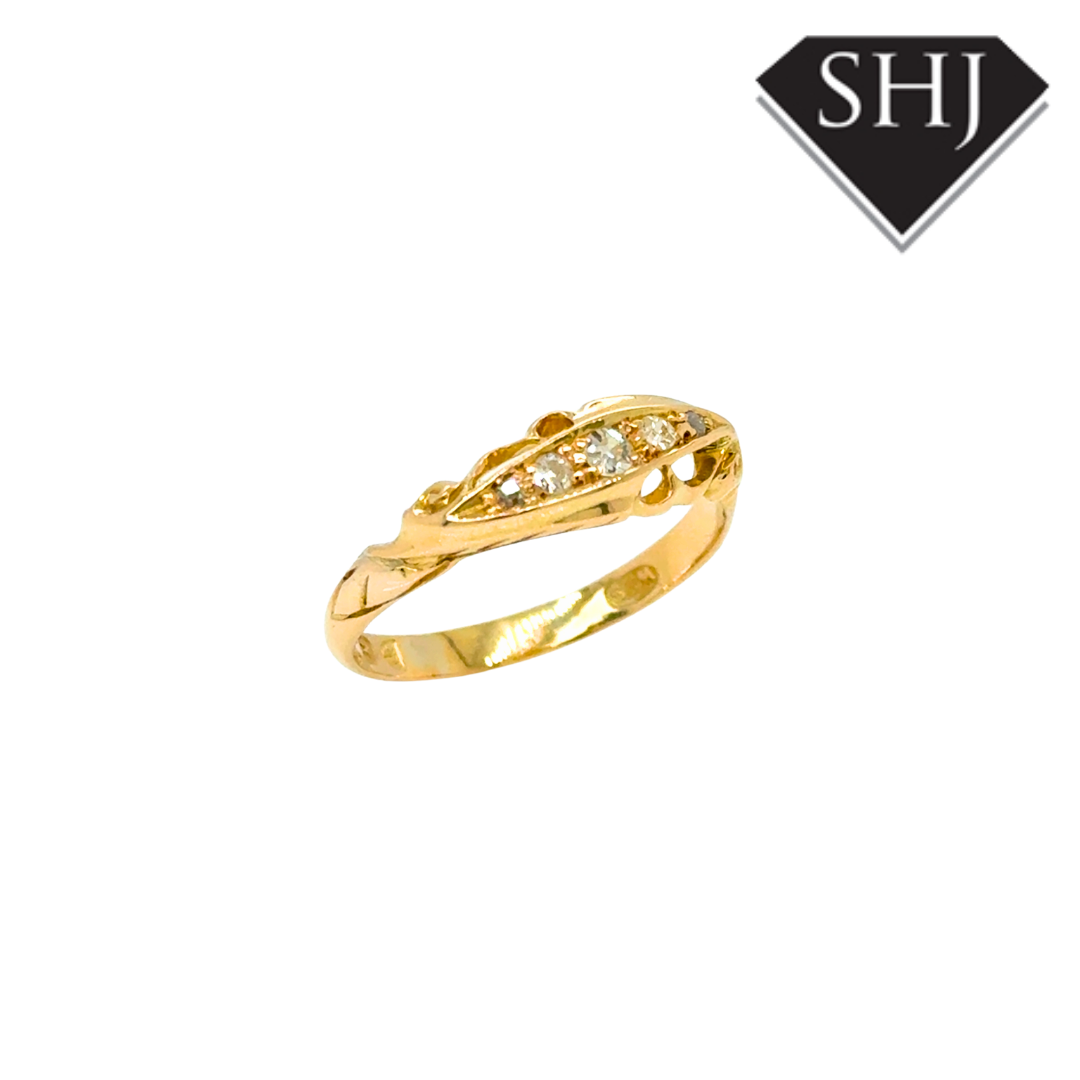 18ct Yellow Gold 5 Stone 0.10ct Diamond Ring