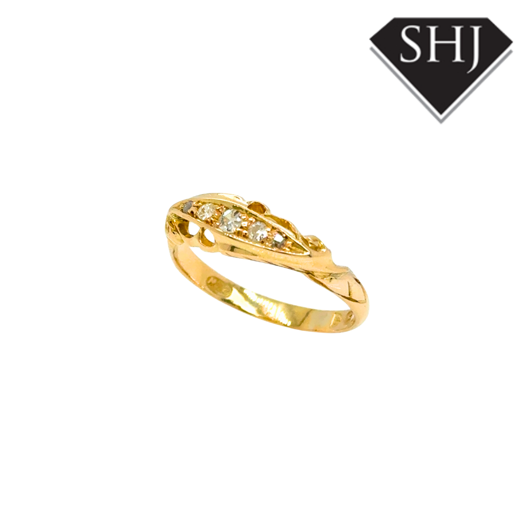 18ct Yellow Gold 5 Stone 0.10ct Diamond Ring