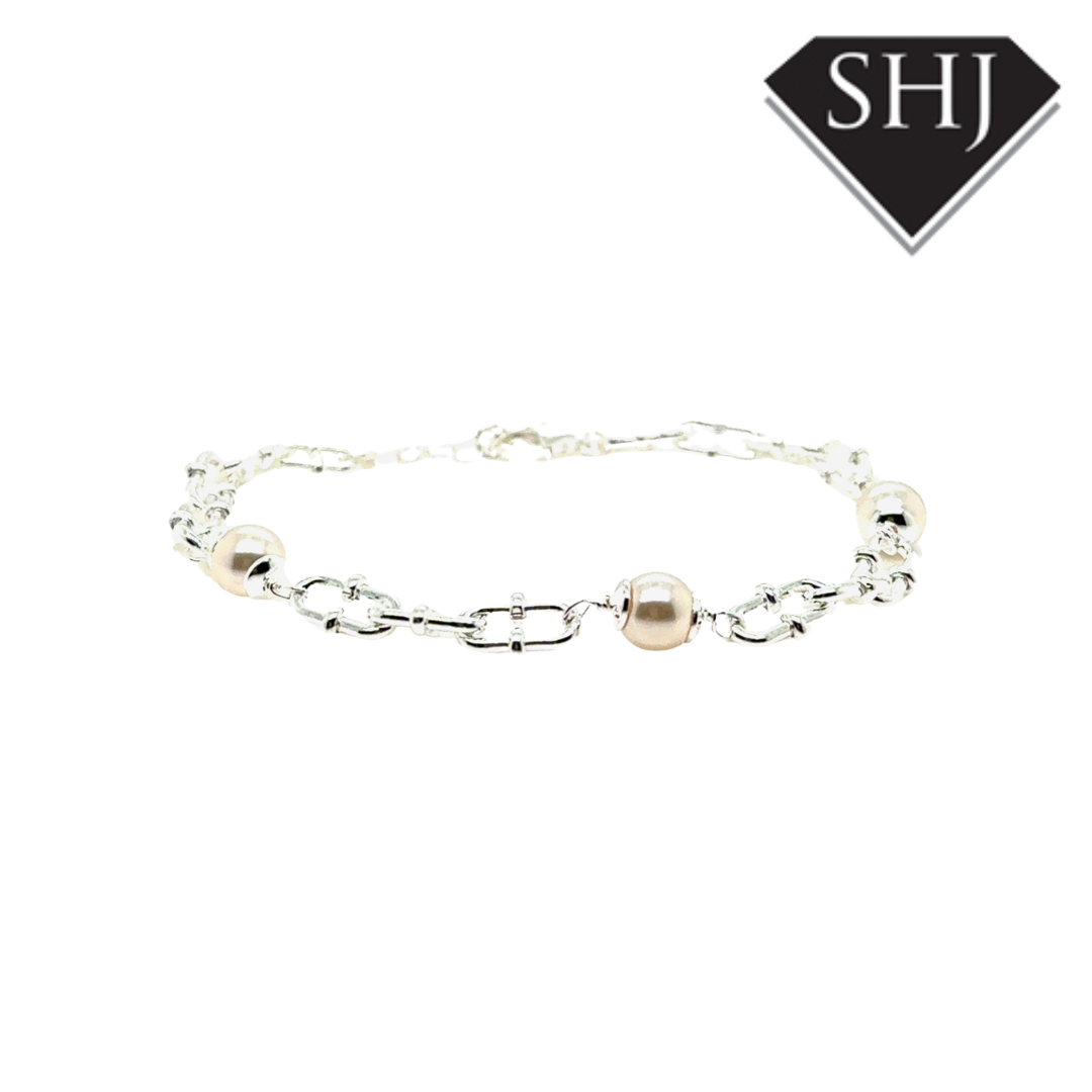 Silver Pearl Bracelet