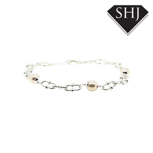 Silver Pearl Bracelet