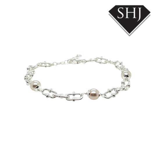 Silver Pearl Bracelet