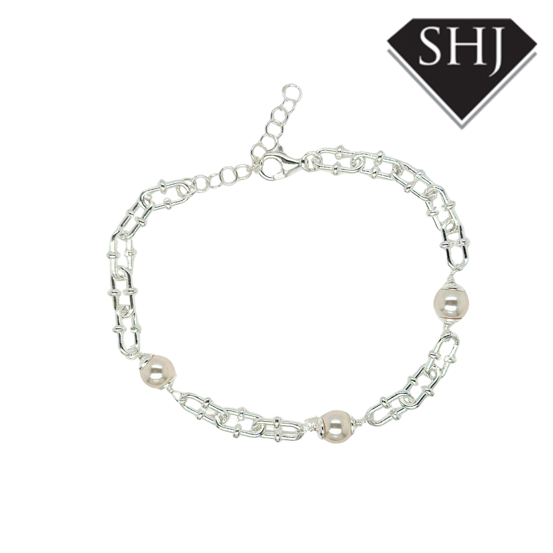 Silver Pearl Bracelet