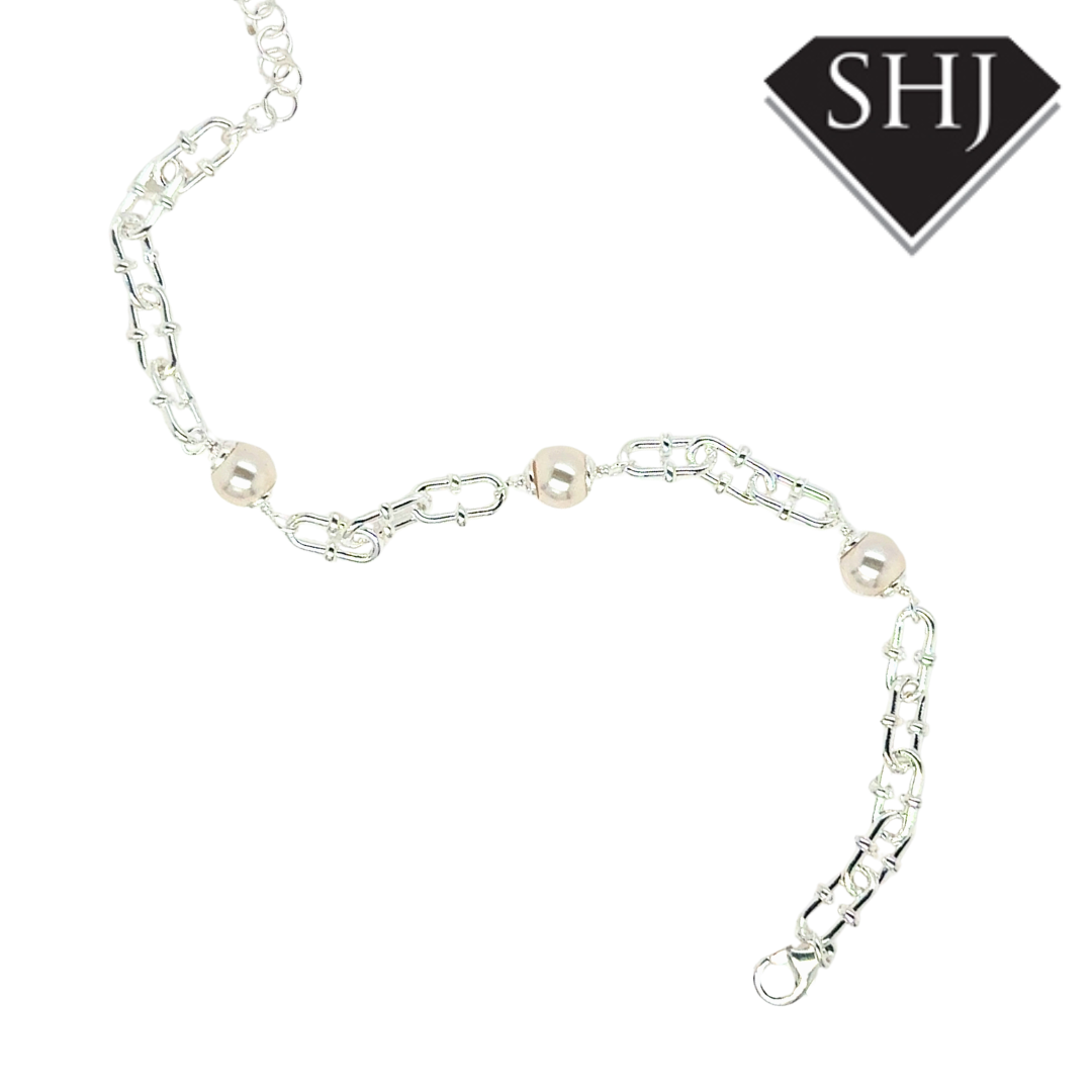 Silver Pearl Bracelet