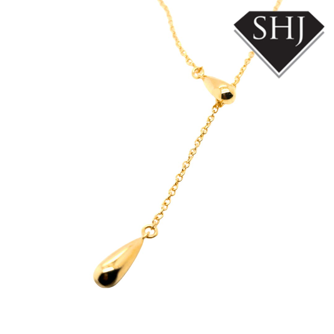 Silver Gold Plated Lariat Drip Necklace