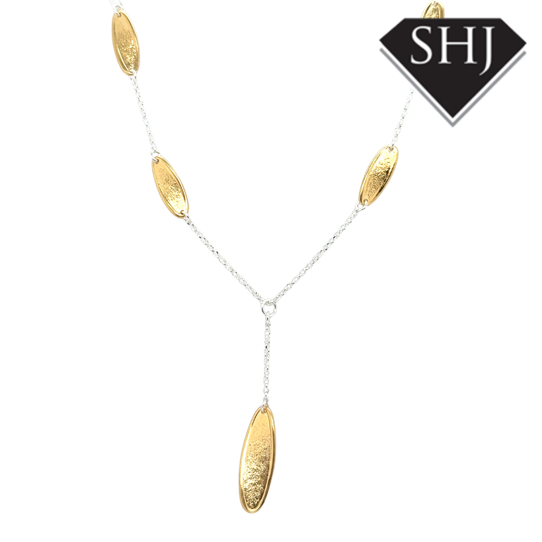 Silver Gold Plated Station Necklace