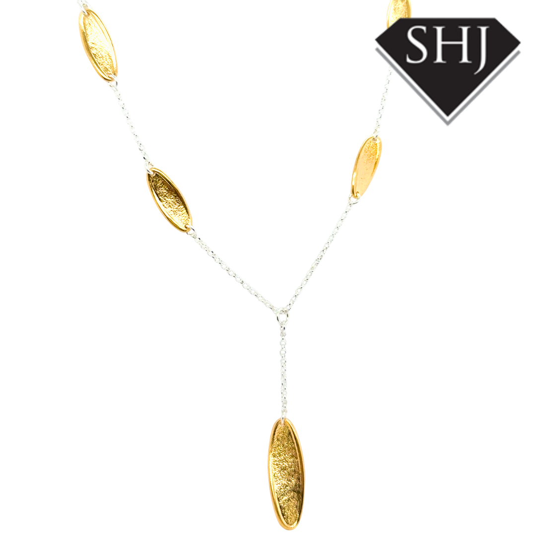 Silver Gold Plated Station Necklace