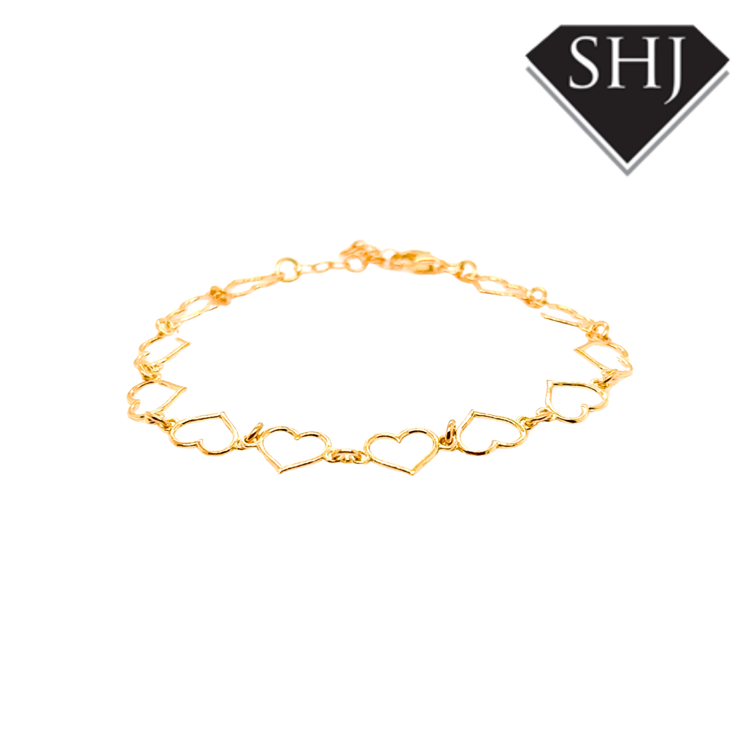 Silver Gold Plated Heart Bracelet