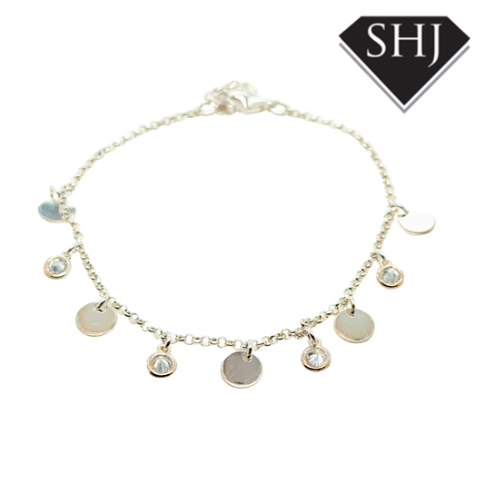 Silver CZ Circle Bracelet