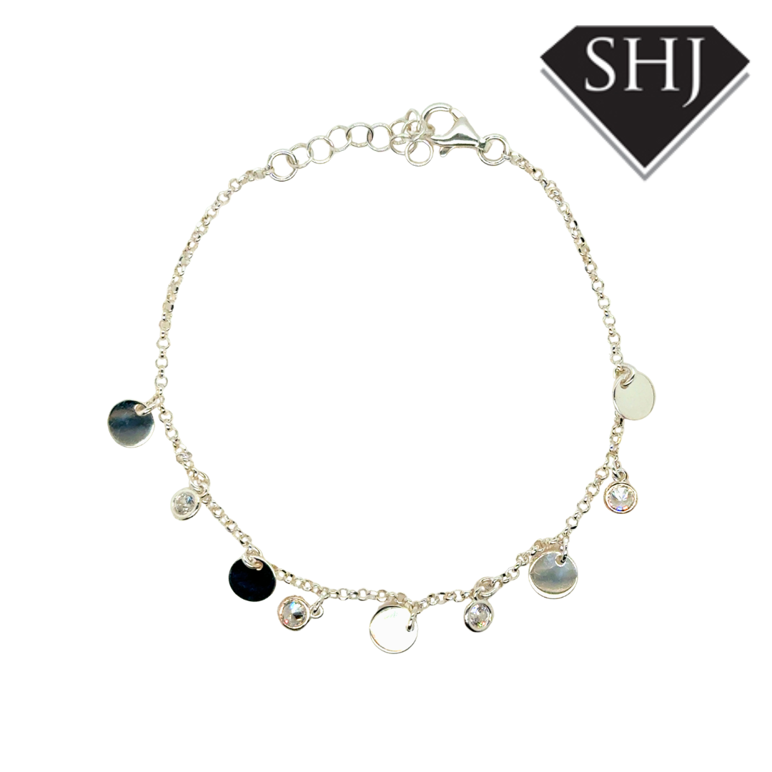 Silver CZ Circle Bracelet