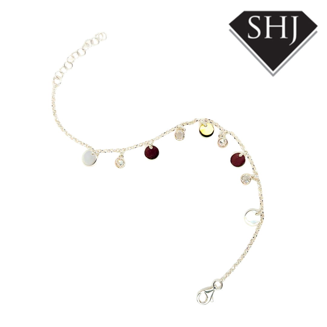 Silver CZ Circle Bracelet