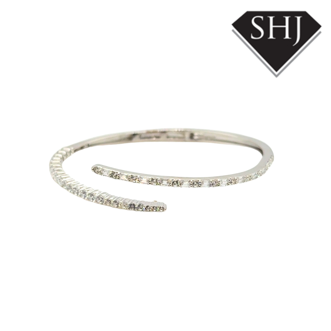 Silver CZ Wrap Bangle