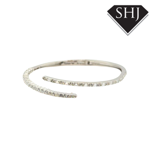 Silver CZ Wrap Bangle