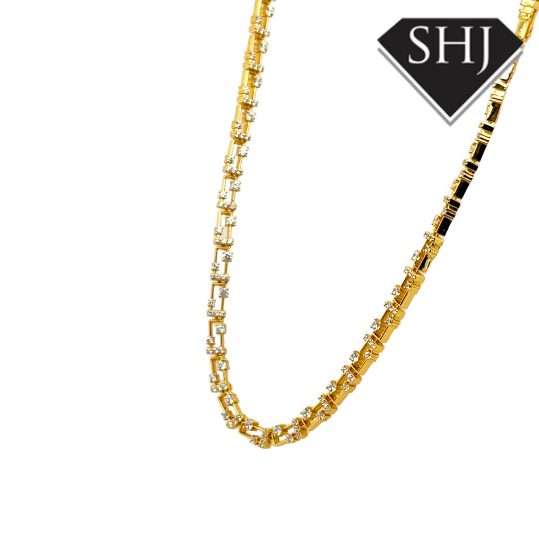 Silver Gold Plated CZ Necklace