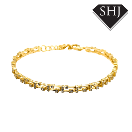 Silver Gold Plated CZ Bracelet