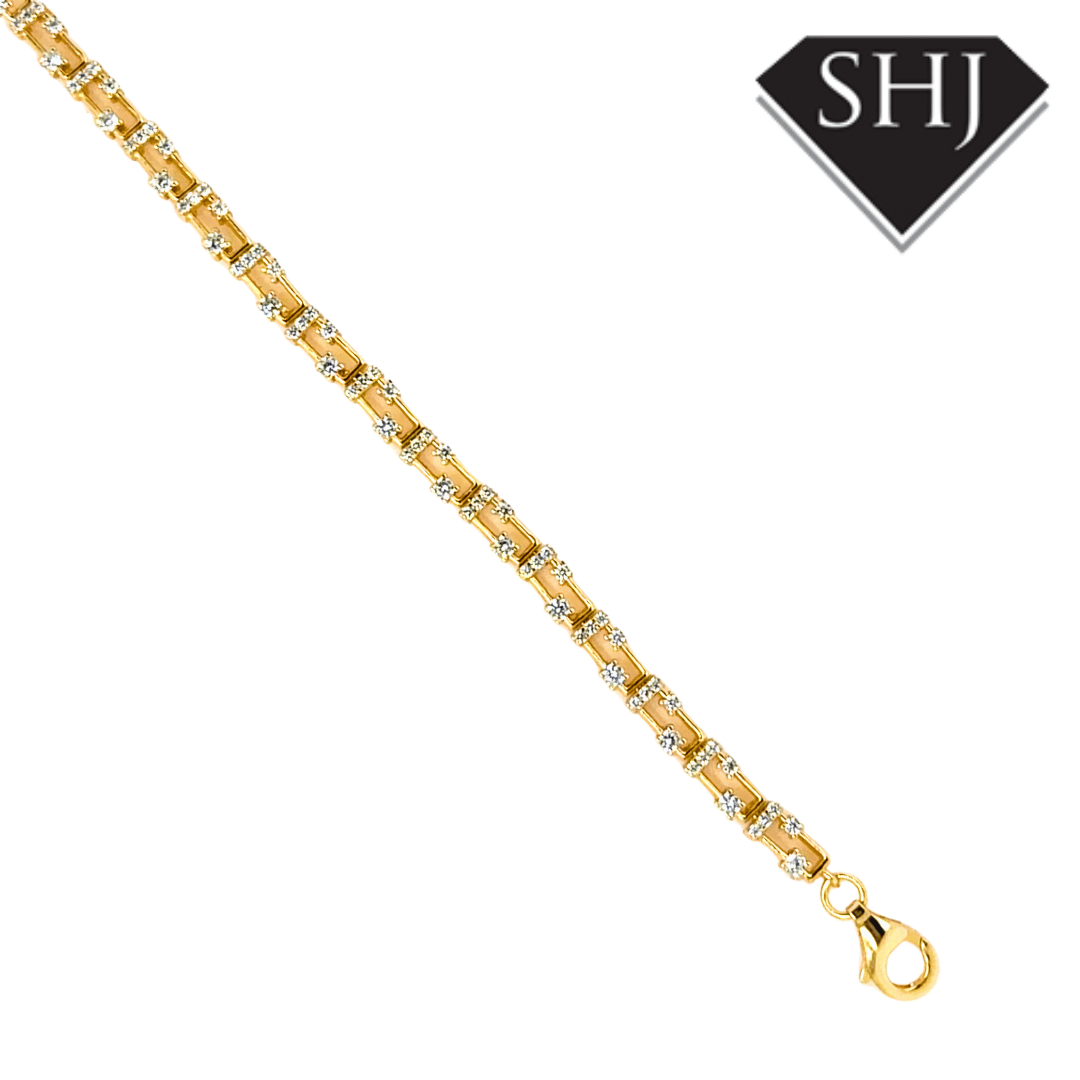 Silver Gold Plated CZ Bracelet
