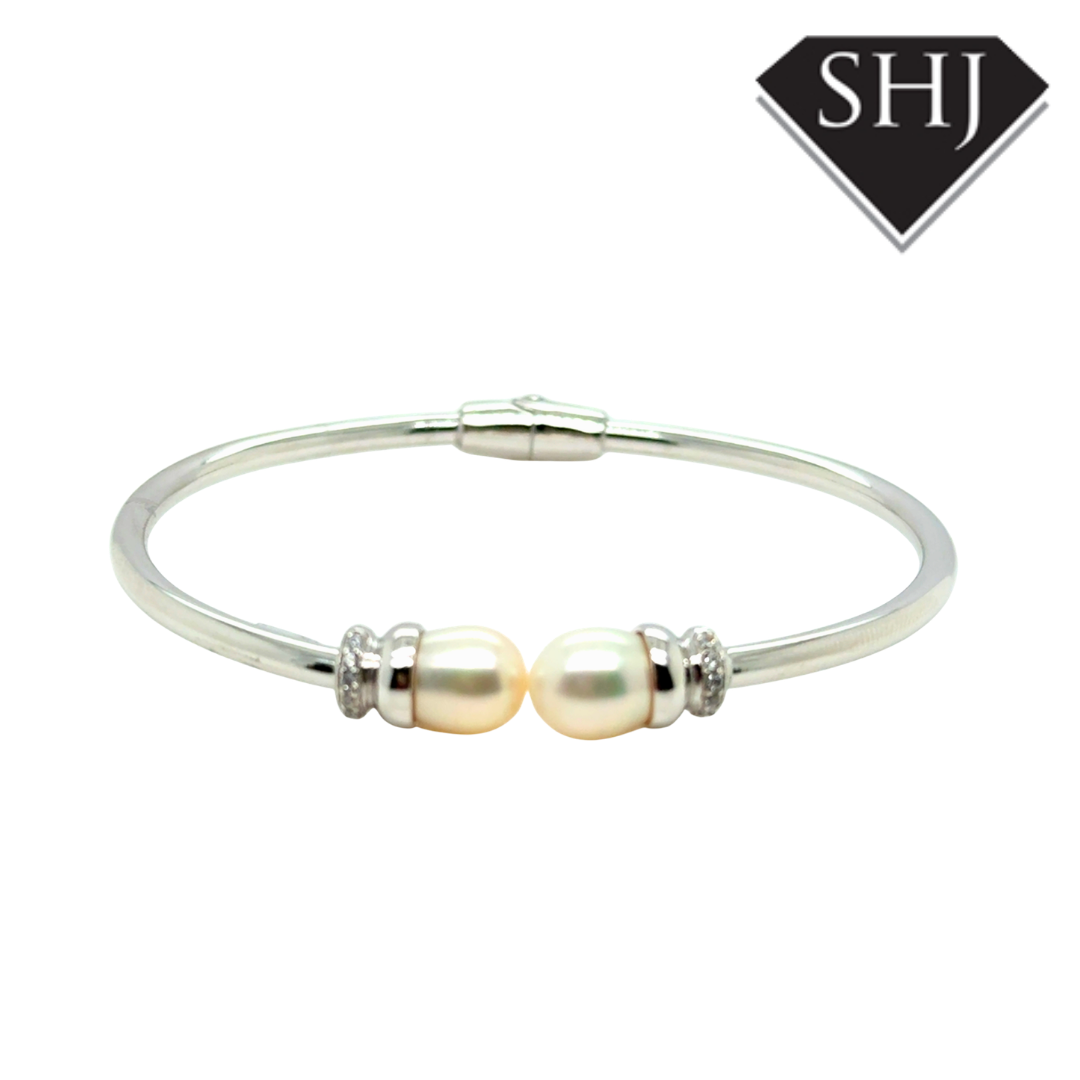 Silver Pearl Bangle