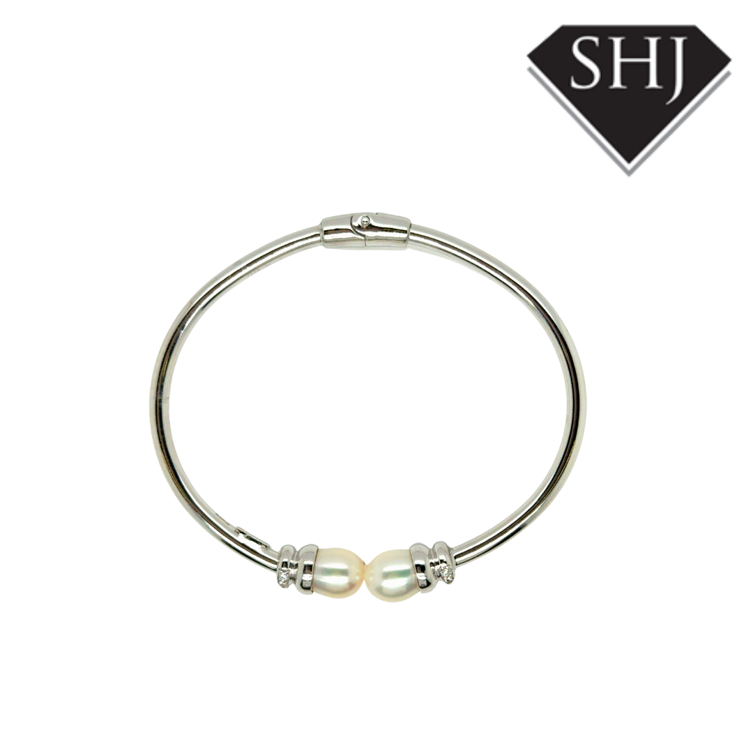 Silver Pearl Bangle