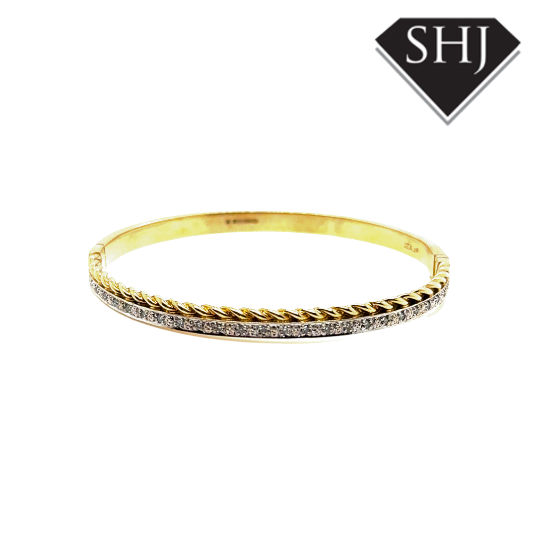 9ct Yellow Gold 21g Diamond Bracelet