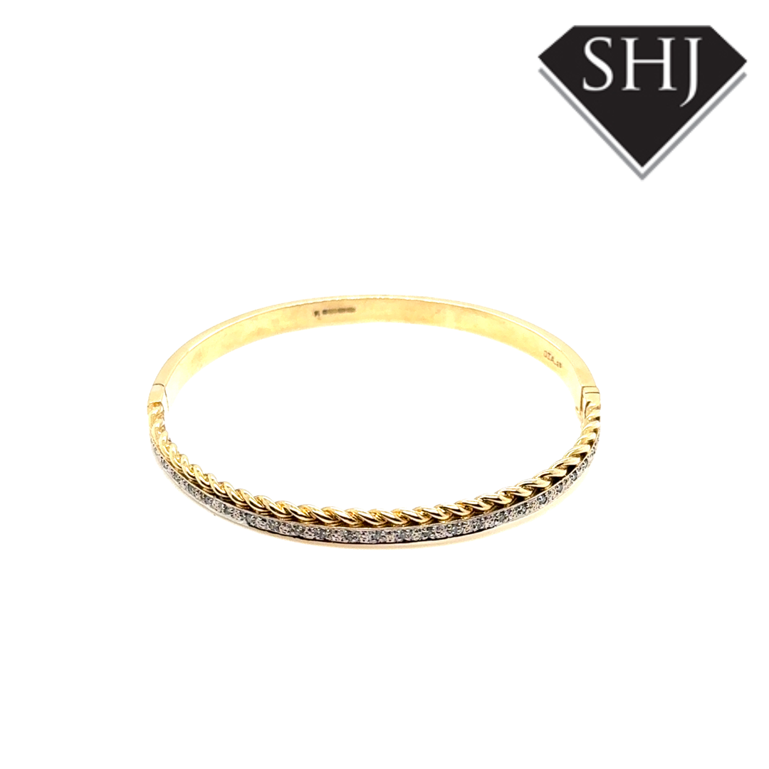 9ct Yellow Gold 21g Diamond Bracelet