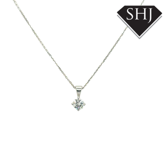 9ct White Gold 0.33ct Diamond Pendant