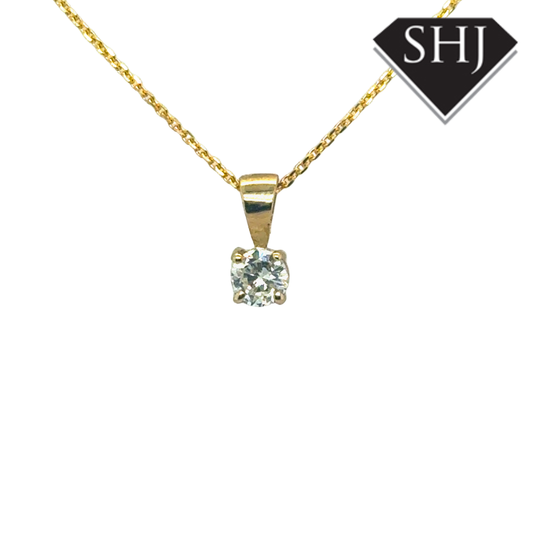 9ct Yellow Gold 0.22ct Diamond Pendant