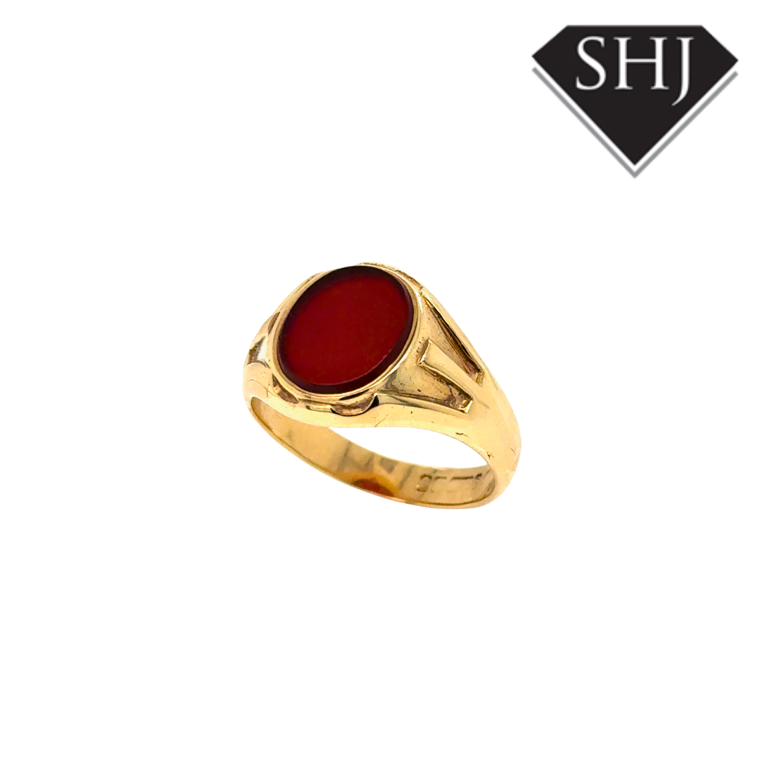 9ct Yellow Gold Carnelion 7g Signet Ring