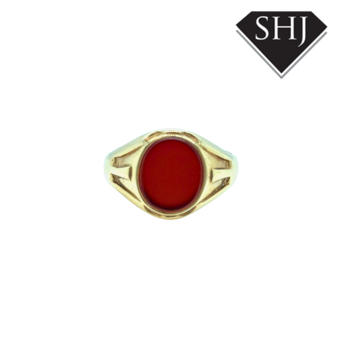 9ct Yellow Gold Carnelion 7g Signet Ring